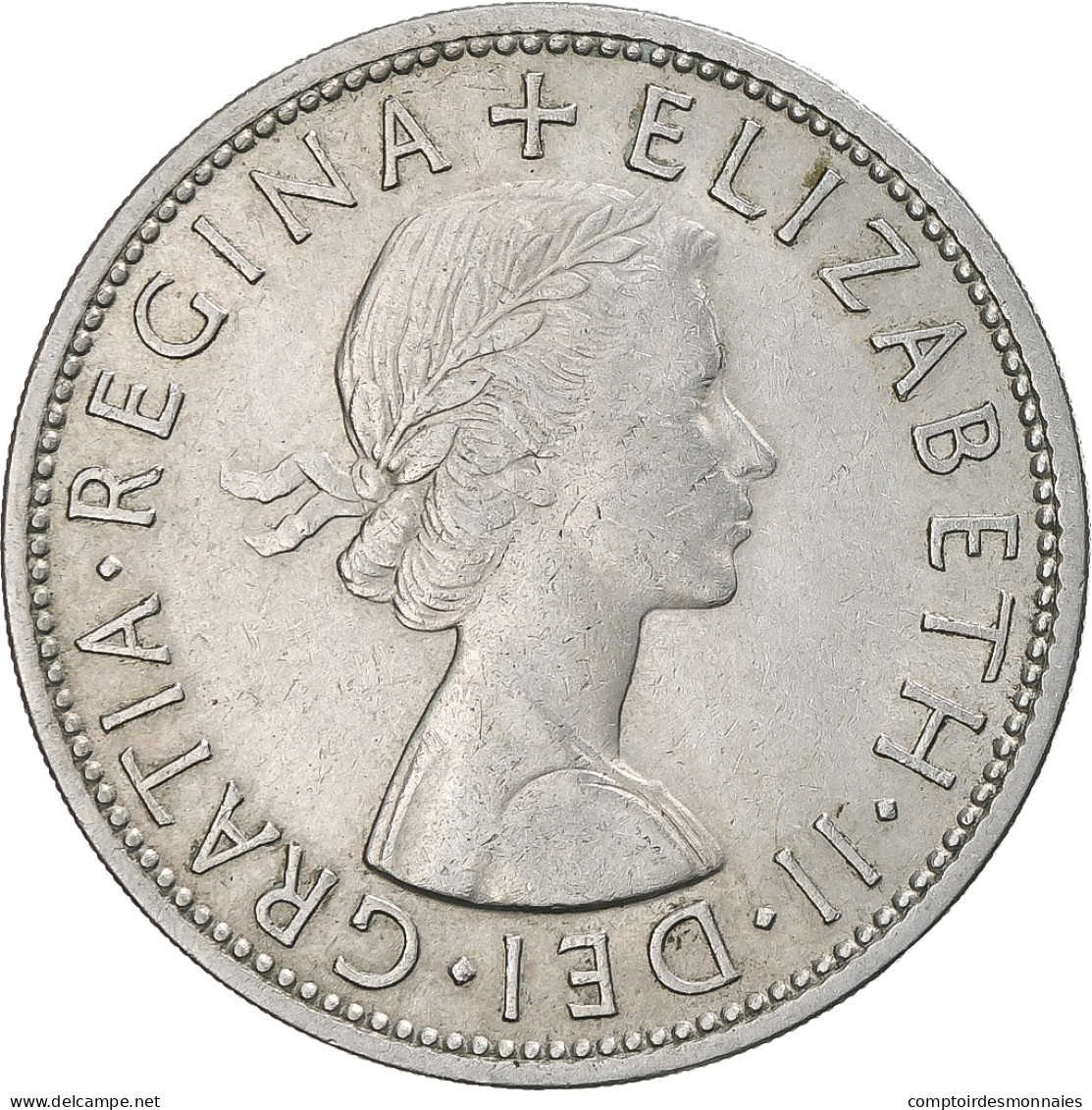 Monnaie, Grande-Bretagne, Elizabeth II, 1/2 Crown, 1958, TTB+, Cupro-nickel - K. 1/2 Crown