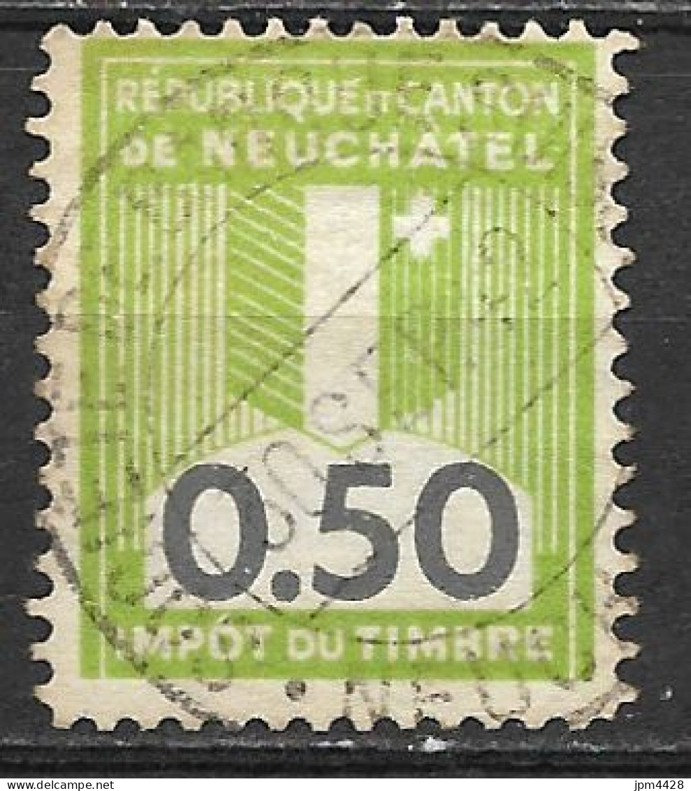 SUISSE - SWITZERLAND - Timbre Fiscal République Et Canton De Neuchatel - Timbre Impot - Oblitéré - Revenue Stamps