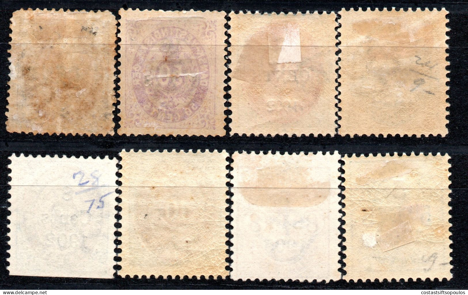 1900. DANISH WEST INDIES 1887-1905  8 SURCHARGED ST. CLASSIC ST. LOT - Dänische Antillen (Westindien)