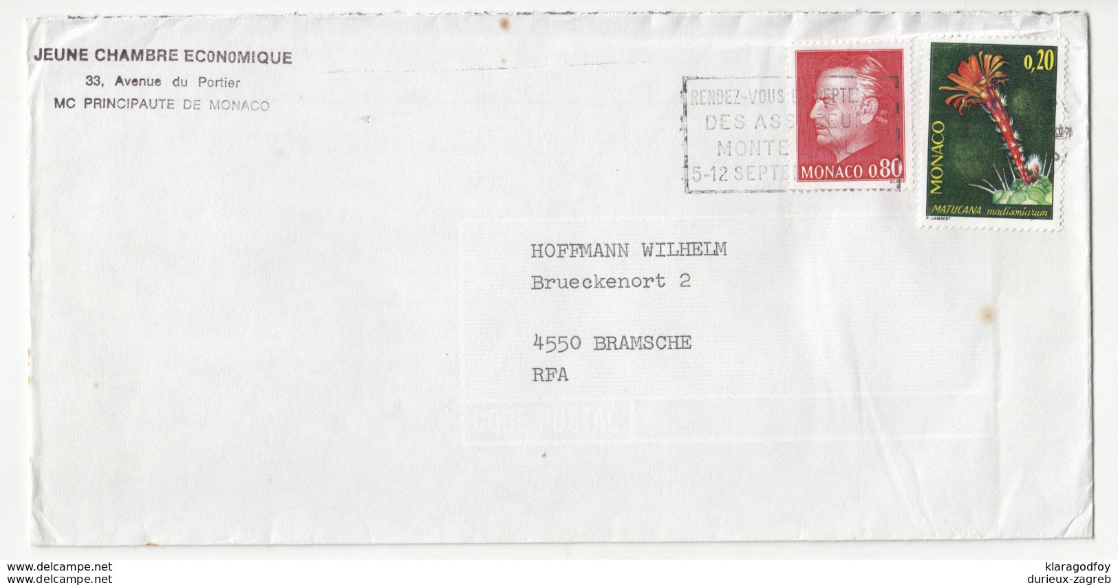 Monaco Letter Cover Travelled 197? To Germany B190922 - Brieven En Documenten