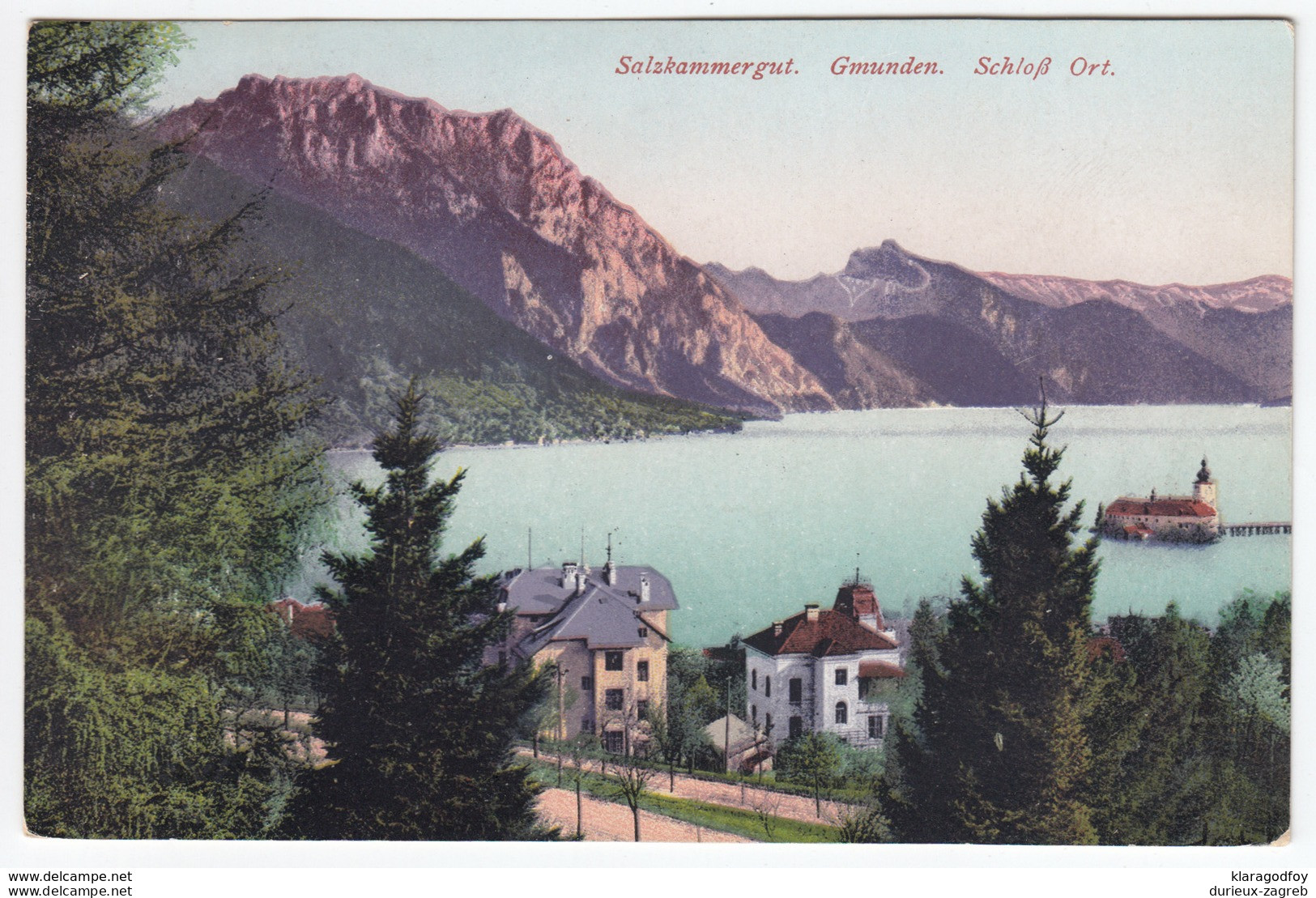 Schloss Ort, Salzakammergut Old Postcard Travelled 1924 To Zagreb B170203 - Gmunden