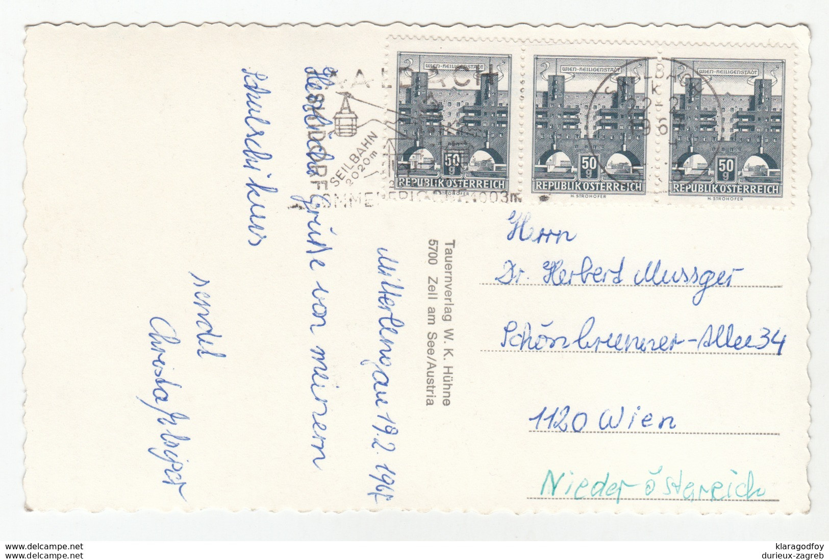 Hinterglemm, Saalbach Old Postcard Travelled 1967 B181025 - Saalbach