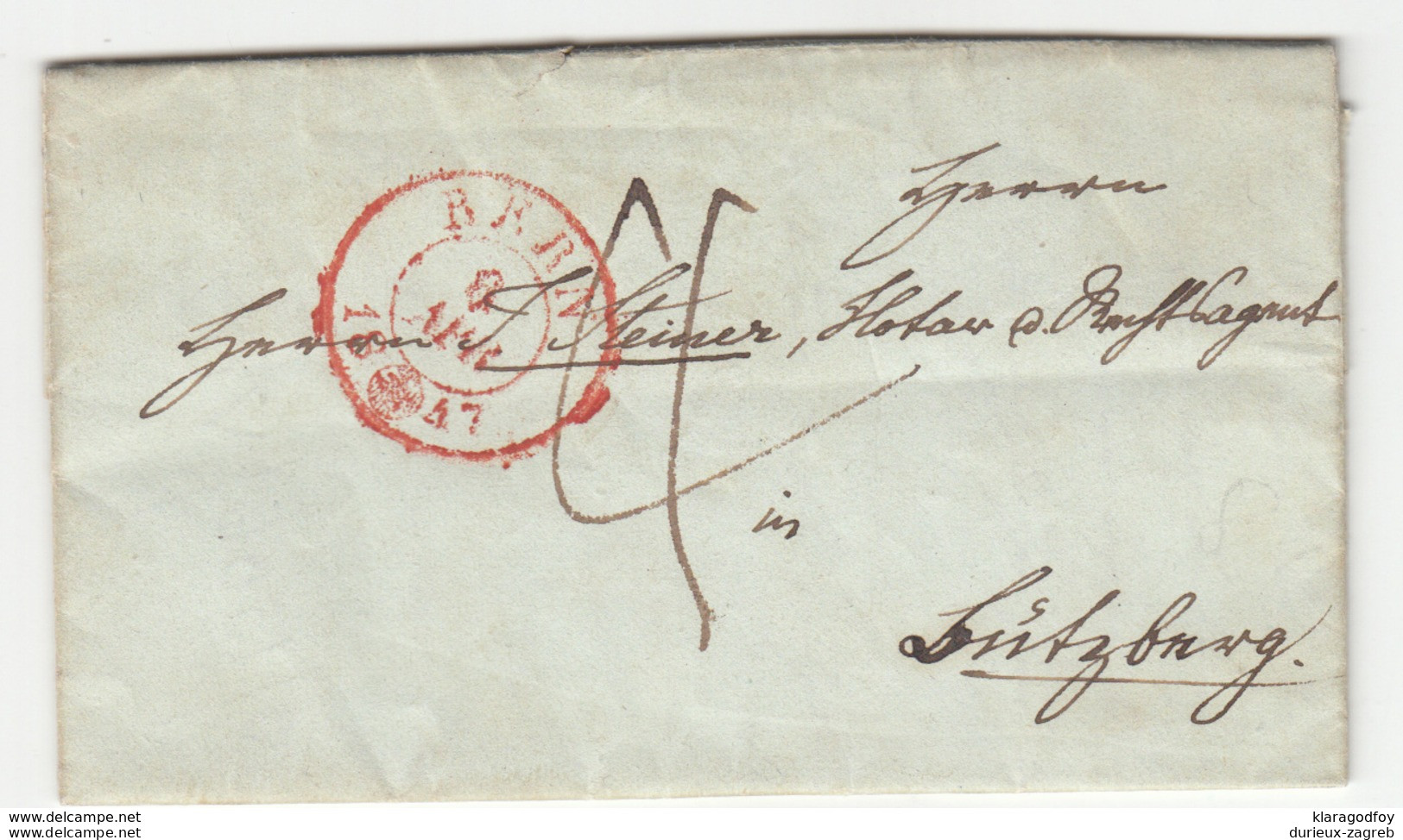 Switzerland, Letter Travelled 1847 Bern Pmk B180710 - 1843-1852 Federal & Cantonal Stamps