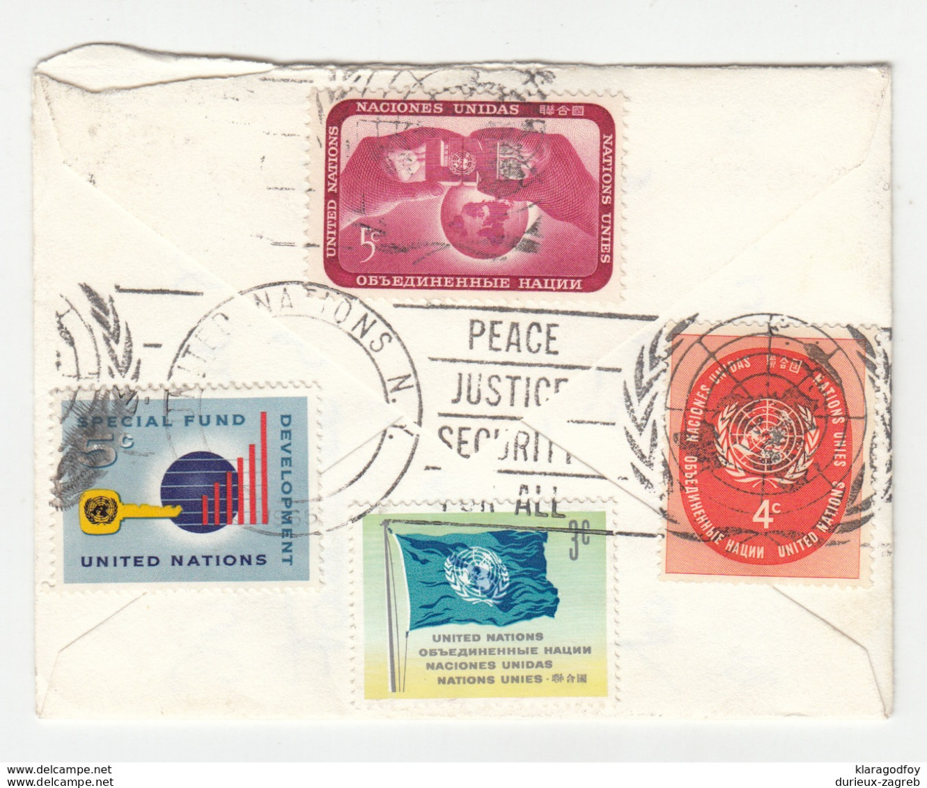 UN Multifranked Small Letter Cover Travelled To Germany B180710 - Storia Postale