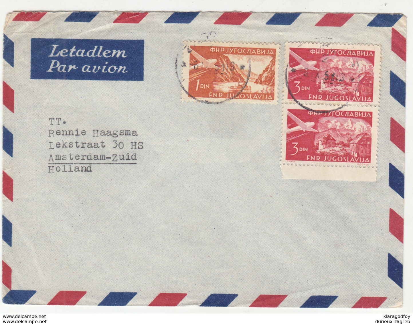 Yugoslavia, Airmail Letter Cover Travelled 1951 B181020 - Luftpost