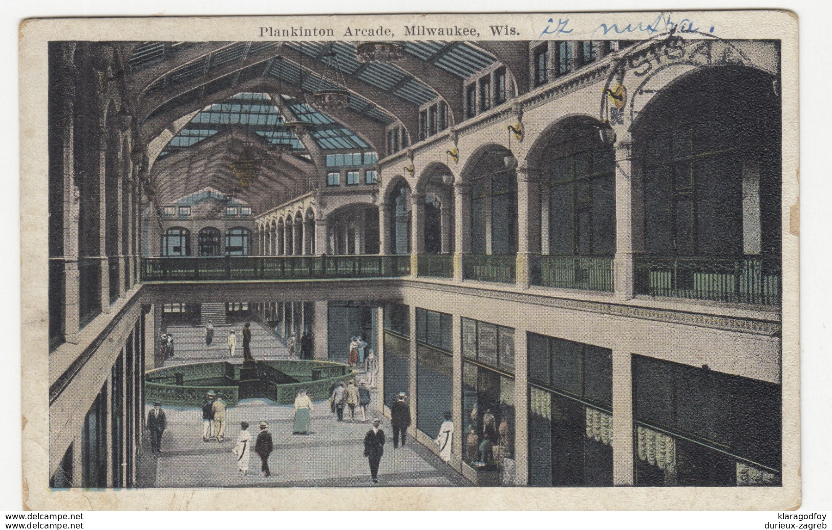 Milwaukee Plankinton Arcade Old Postcard Travelled 1934 To Petrinja Hrvatska B190920 - Milwaukee