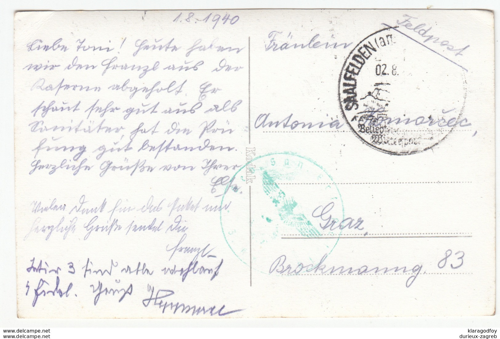 Saalfelden Am Steinernen Meer Old Postcard Travelled 1940 B170915 - Saalfelden