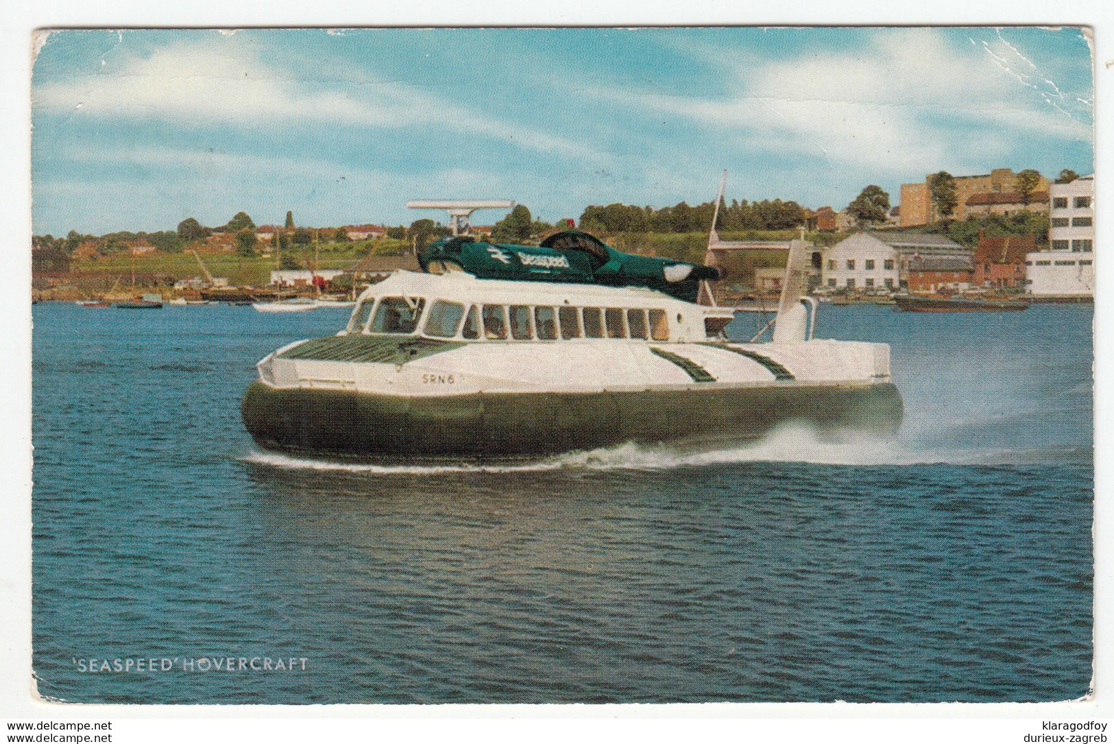 "Seasped" Hovercraft Old Postcard Travelled 1976 To Austria Bb170620 - Luftkissenfahrzeuge