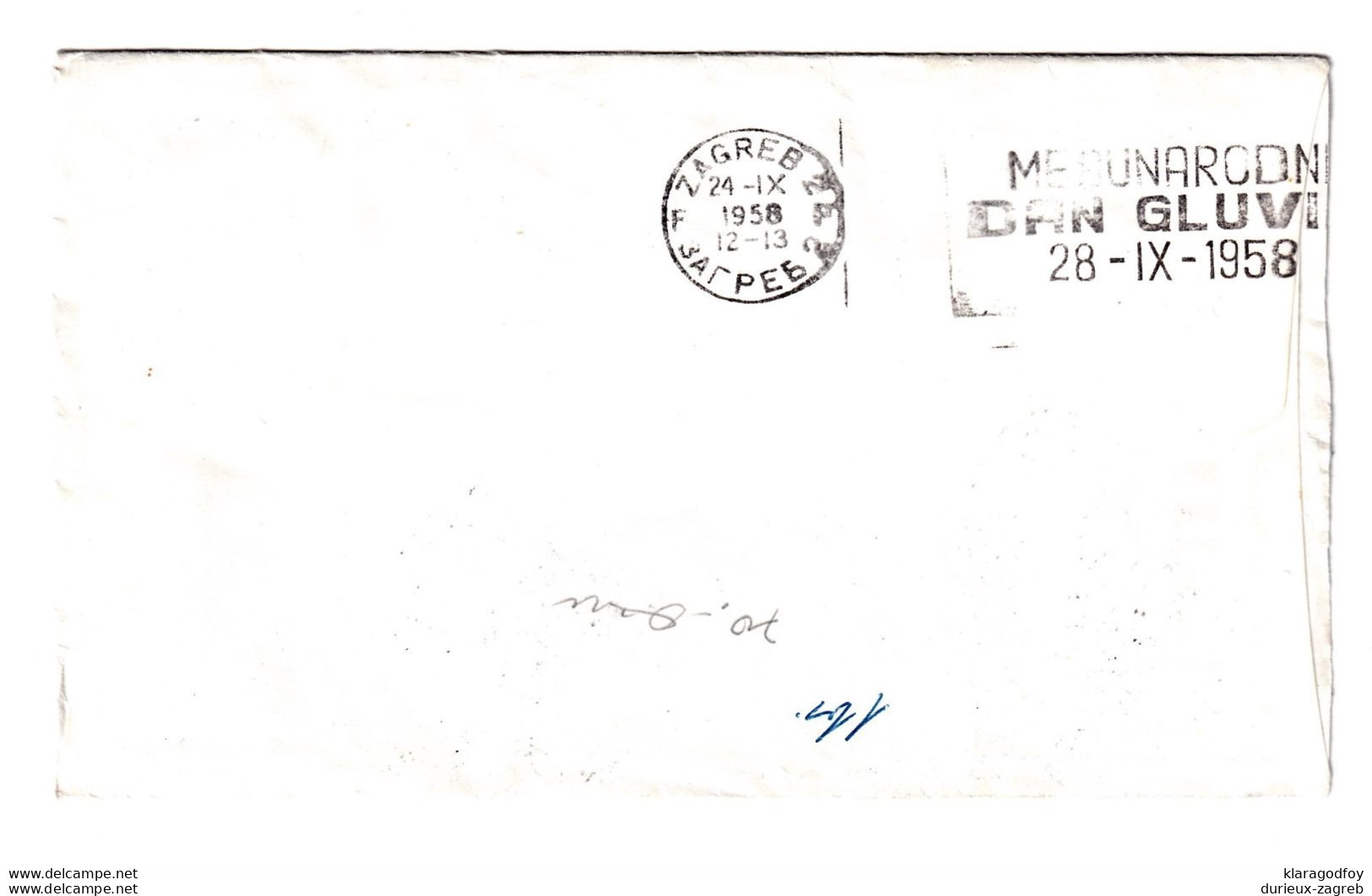 Germany Europa-CEPT Stamps On Air Mail Letter Cover Posted 1958 Cobenrode To Zagreb B201110 - 1958