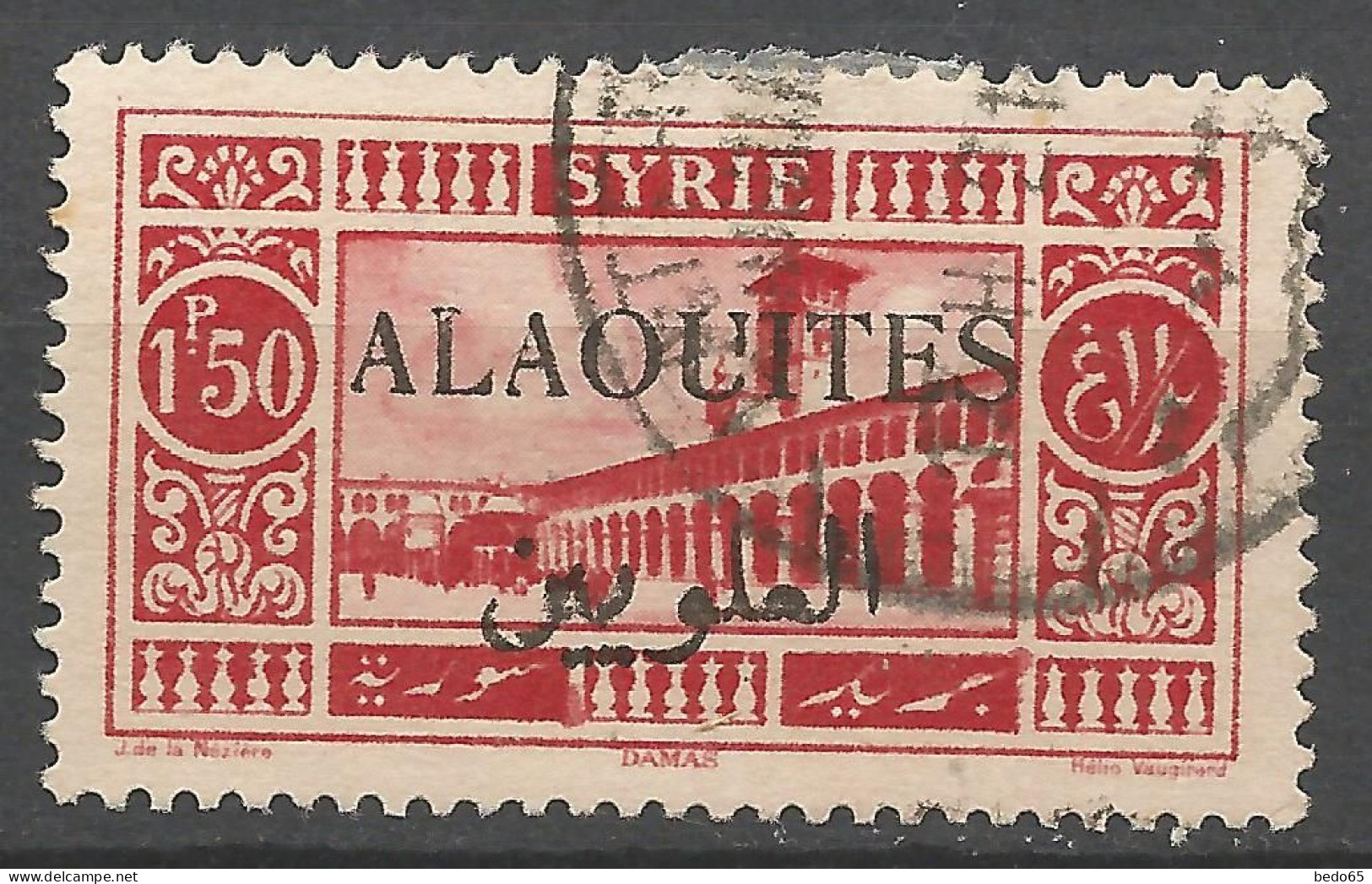 ALAOUITES N° 28a Surcharge Noir Variétée U D'ALAOUITES Brisé / Used - Gebraucht