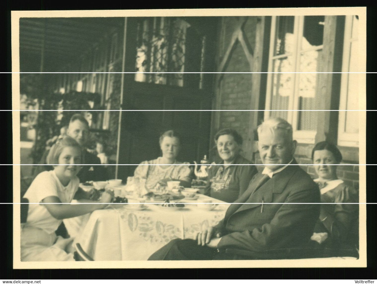 Orig. XL Foto 1939, Familie Trinkt Kaffee Am Bahnhof HBF Elsfleth Wesermarsch Niedersachsen - Elsfleth