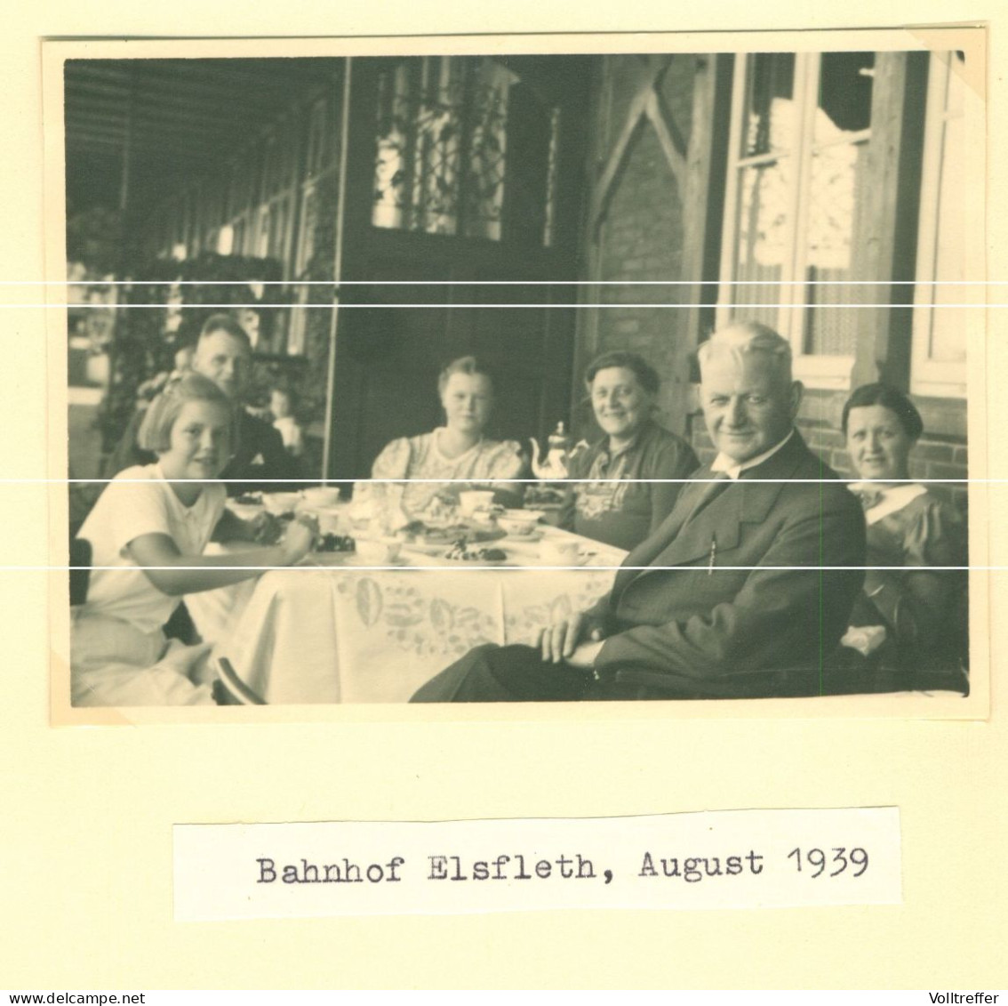 Orig. XL Foto 1939, Familie Trinkt Kaffee Am Bahnhof HBF Elsfleth Wesermarsch Niedersachsen - Elsfleth