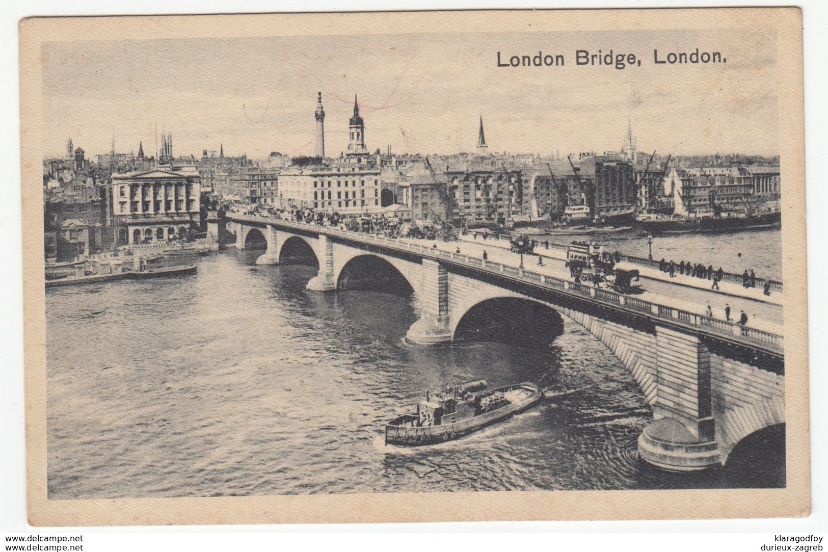 London Bridge, London Old Postcard 1921 Not Travelled B170228 - River Thames