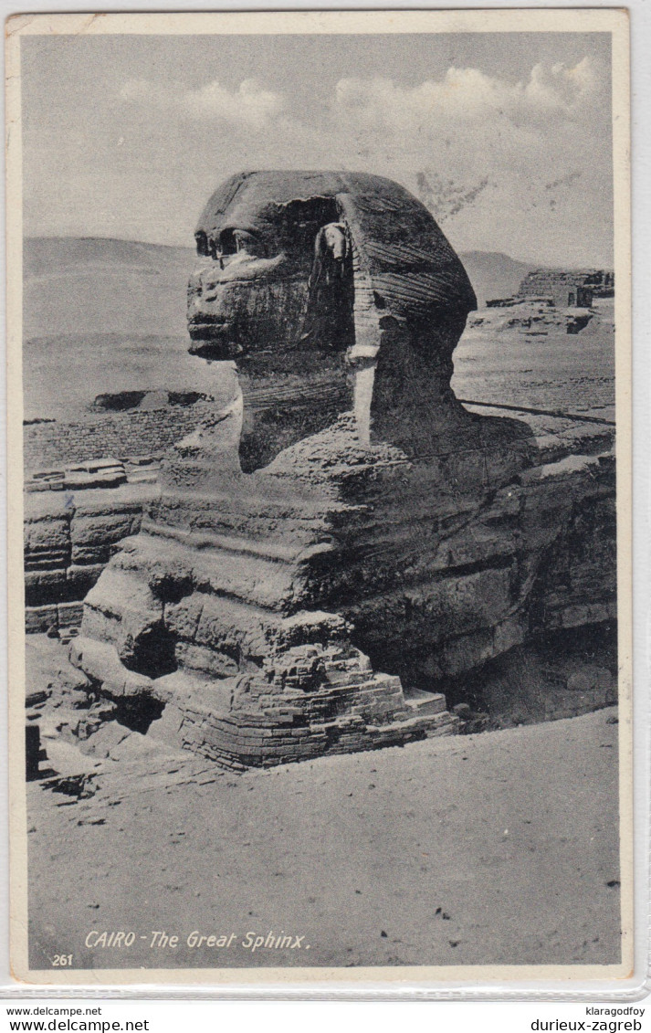 Cairo, The Greath Sphinx (Ernst Landrock, Cairo) Postcard Travelled 1938 B170215 - Sphinx