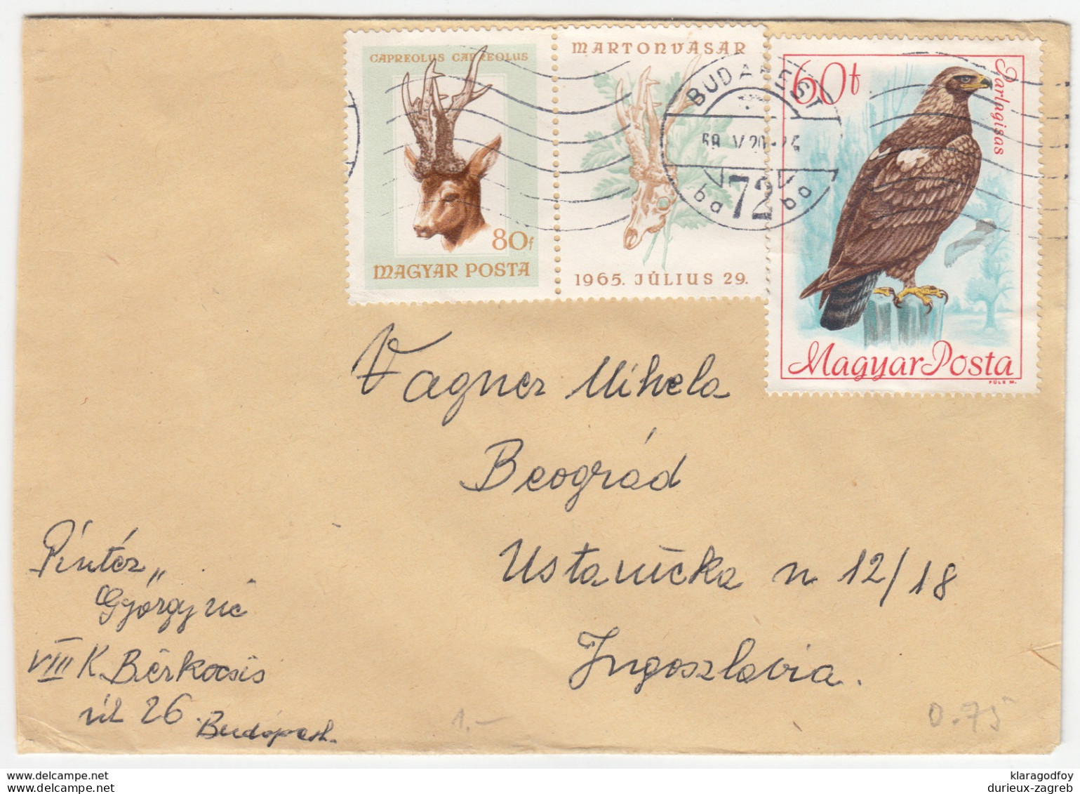 Hungary, Cover Letter Travelled 1969 B170404 - Aigles & Rapaces Diurnes