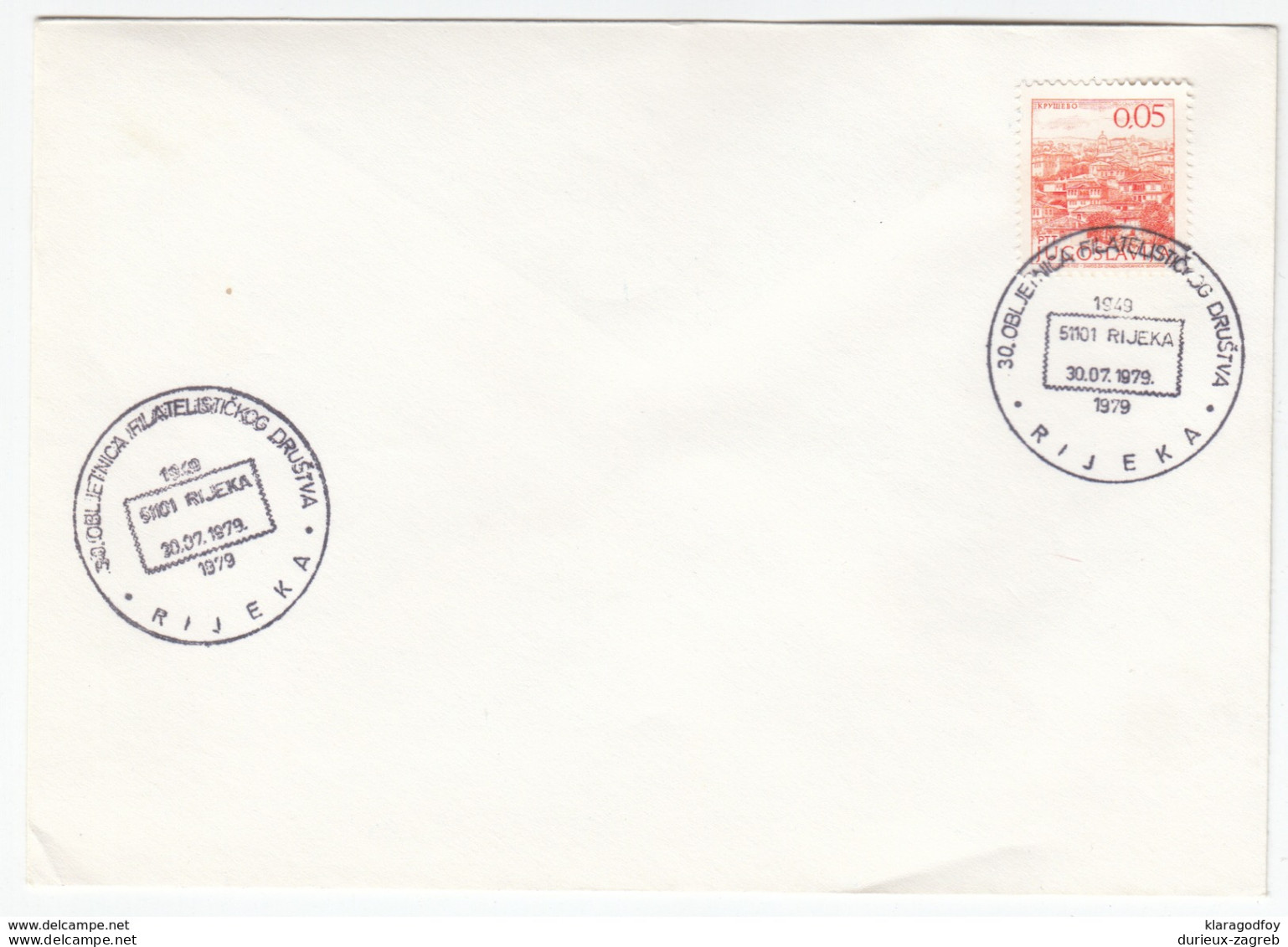 Yugoslavia, 30th Anniversary Of Philatelic Society In Rijeka 1979 Special Pmk B170404 - Covers & Documents