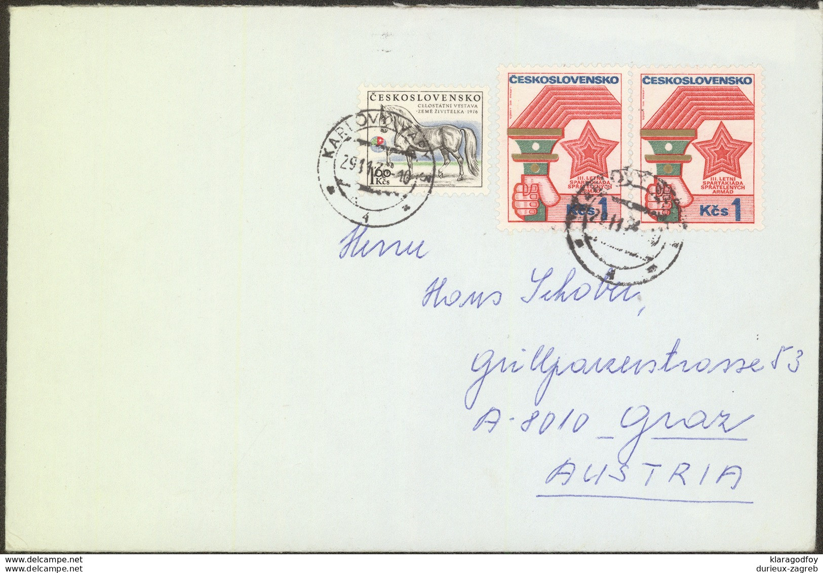 Czechoslovakia, Letter Cover Travelled 1976 Karlovy Vary Pmk B170410 - Covers & Documents