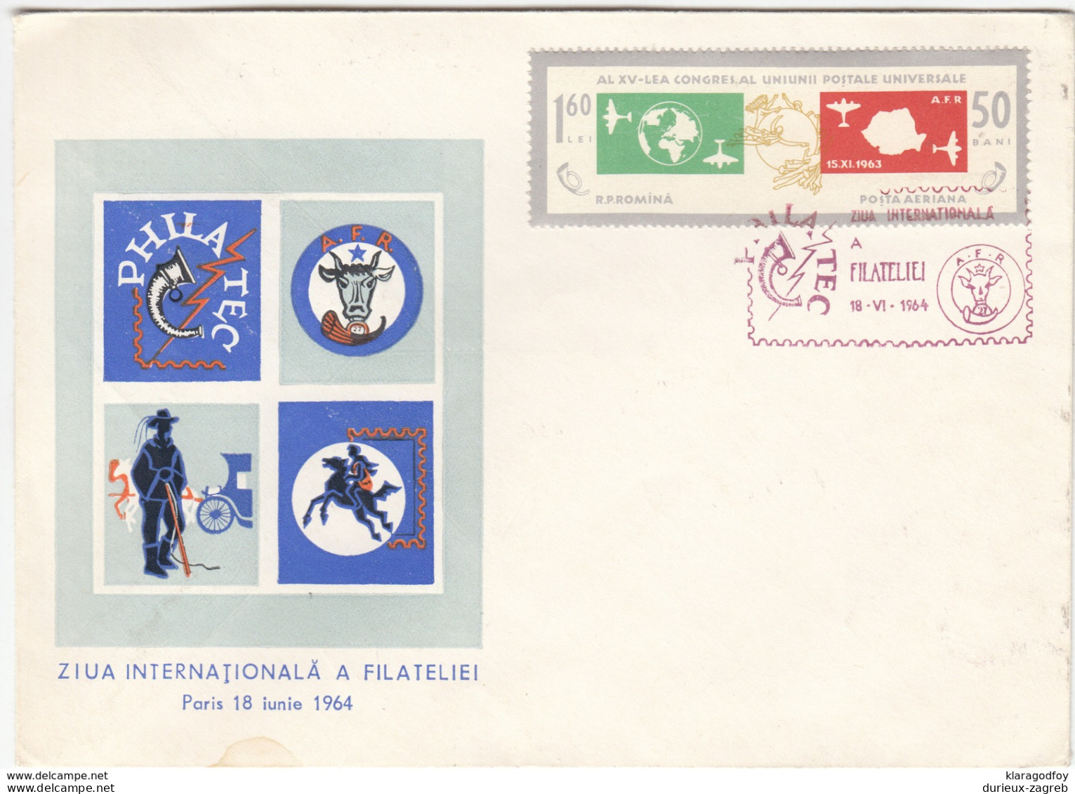 Romania, International Day Of Philately Special Cover & Pmk 1964 B170330 - Covers & Documents