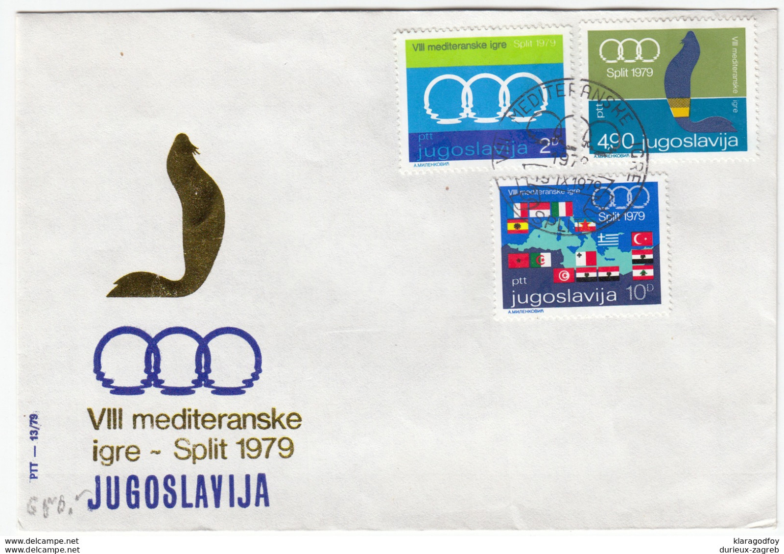 Yugoslavia, 8th Mediterranean Games In Split 1979 Special Cover & Pmk B170330 - Cartas & Documentos