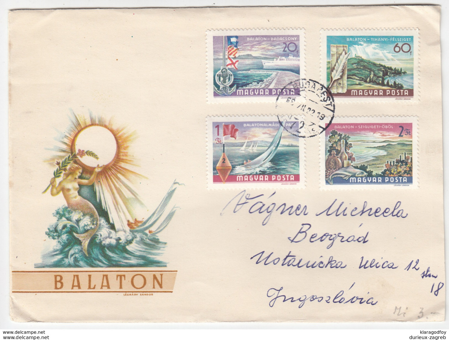 Hungary, Balaton Lake Special Cover & Stamps 1969 B170330 - Cartas & Documentos