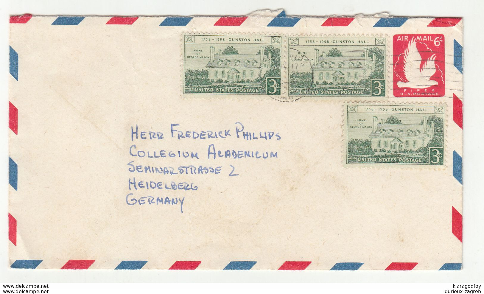 US Postal Stationery Airmail Letter Cover Posted B210725 - 1941-60