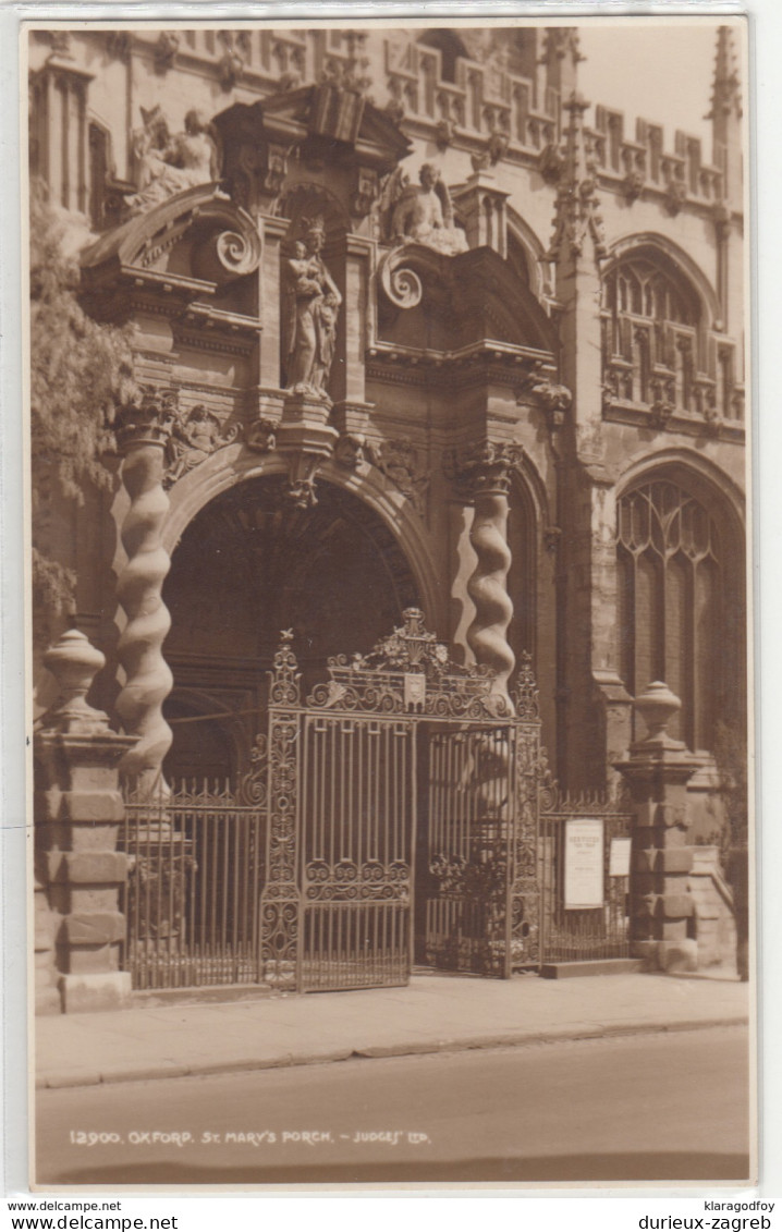 Oxford St. Mary's Porch Old Unused Postcard B170429 - Eglises Et Cathédrales