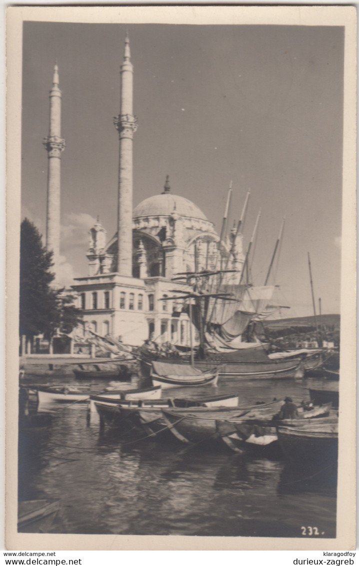 Istanbul Ortaköy Mosque And Old Boats Photopostcard Unused B170312 - Islam
