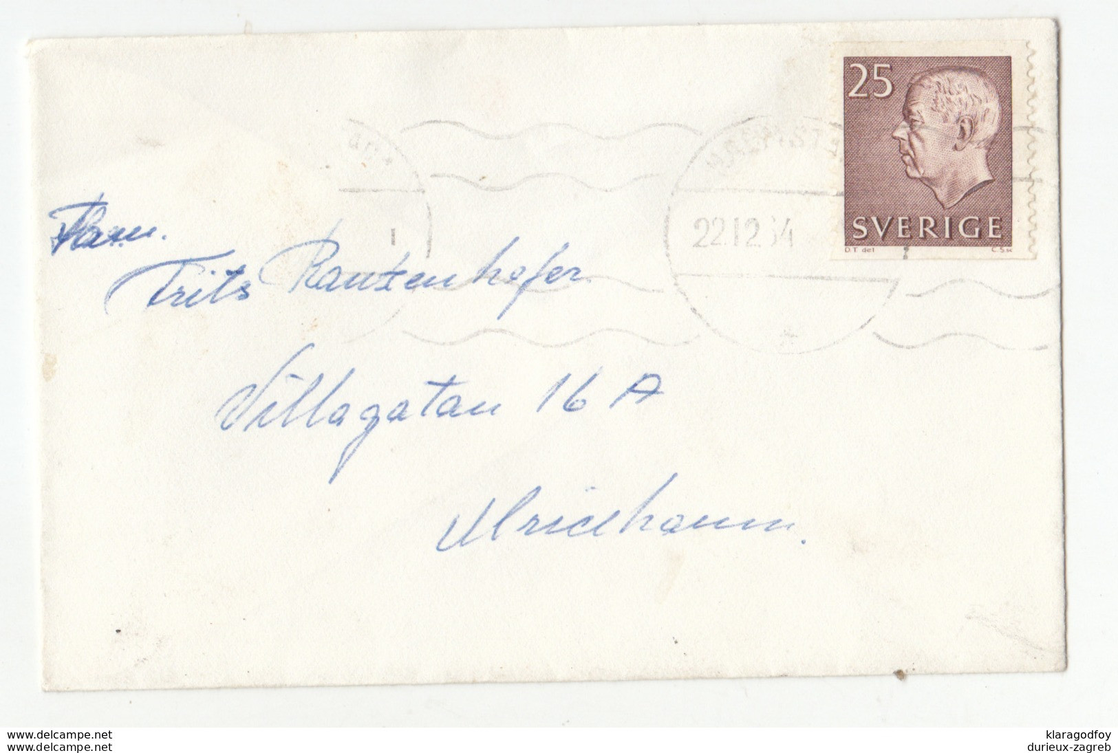 Sweden Small Letter Cover Travelled 1964 B171010 - Lettres & Documents