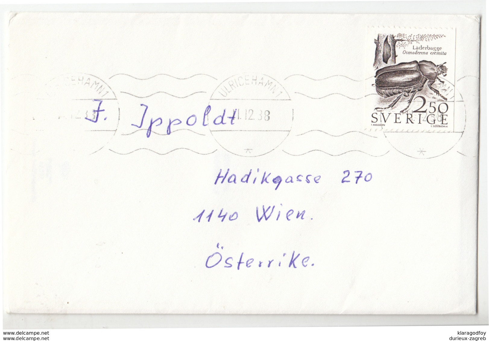 Sweden Small Letter Cover Travelled 1988 Christmas Card Inside B171010 - Brieven En Documenten