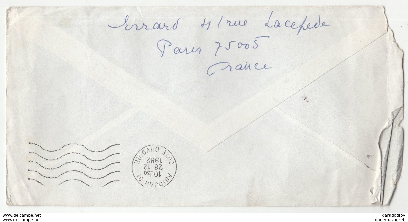 Forum Golf Hotel Abidjan Letter Cover Posted 1982 B200720 - Côte D'Ivoire (1960-...)