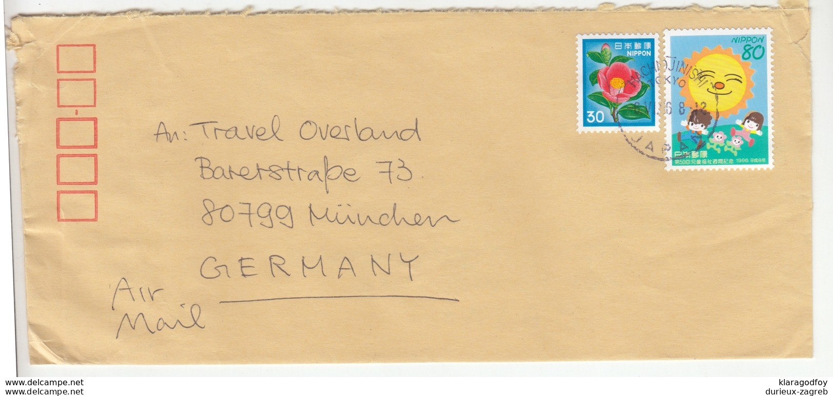 Japan Letter Cover Posted 1996? To Germany B200520 - Brieven En Documenten
