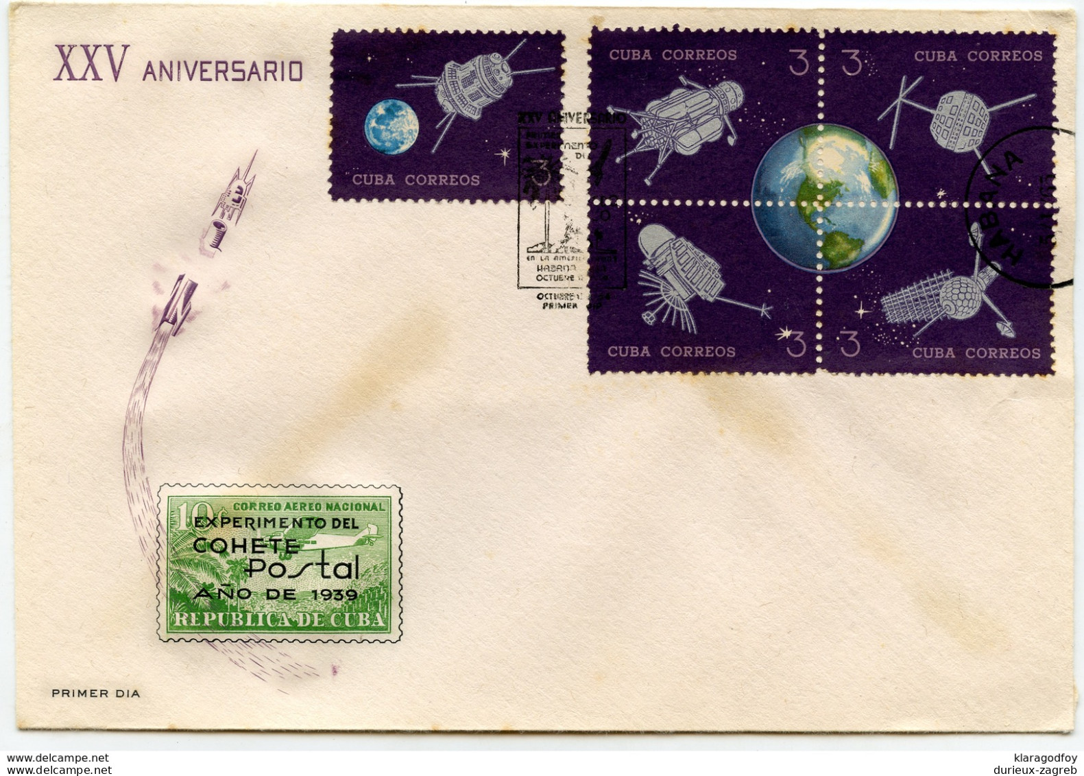 Cuba Space Rockets 1964 - 6 Letter Covers B171025 - Amérique Du Sud