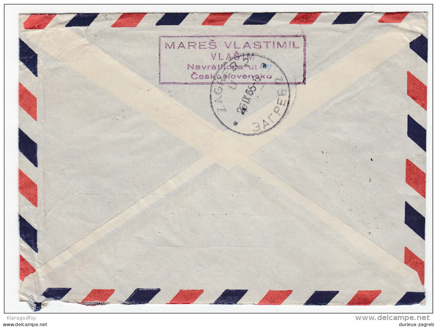 Space Stamps On Registered Air Mail Letter Cover Travelled 1965 Czechoslovakia To Yugoslavia Bb160301 - Andere & Zonder Classificatie