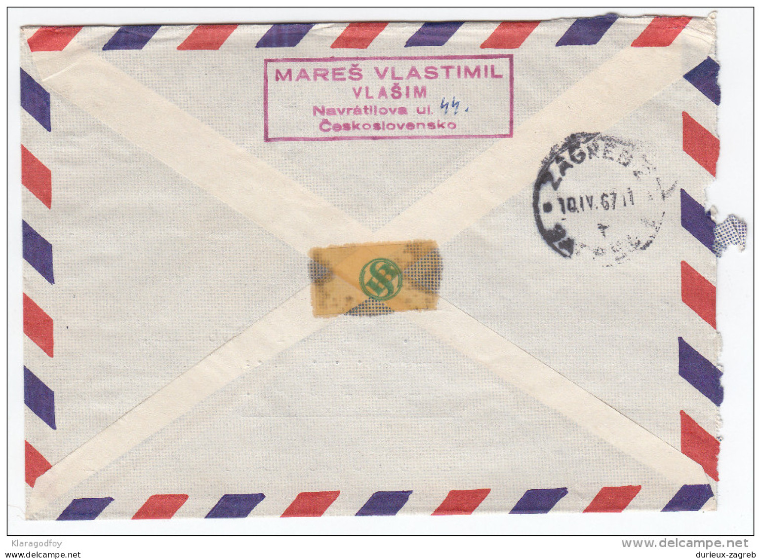 Space Stamps On Registered Air Mail Letter Cover Travelled 1967 Czechoslovakia To Yugoslavia Bb160301 - Sonstige & Ohne Zuordnung