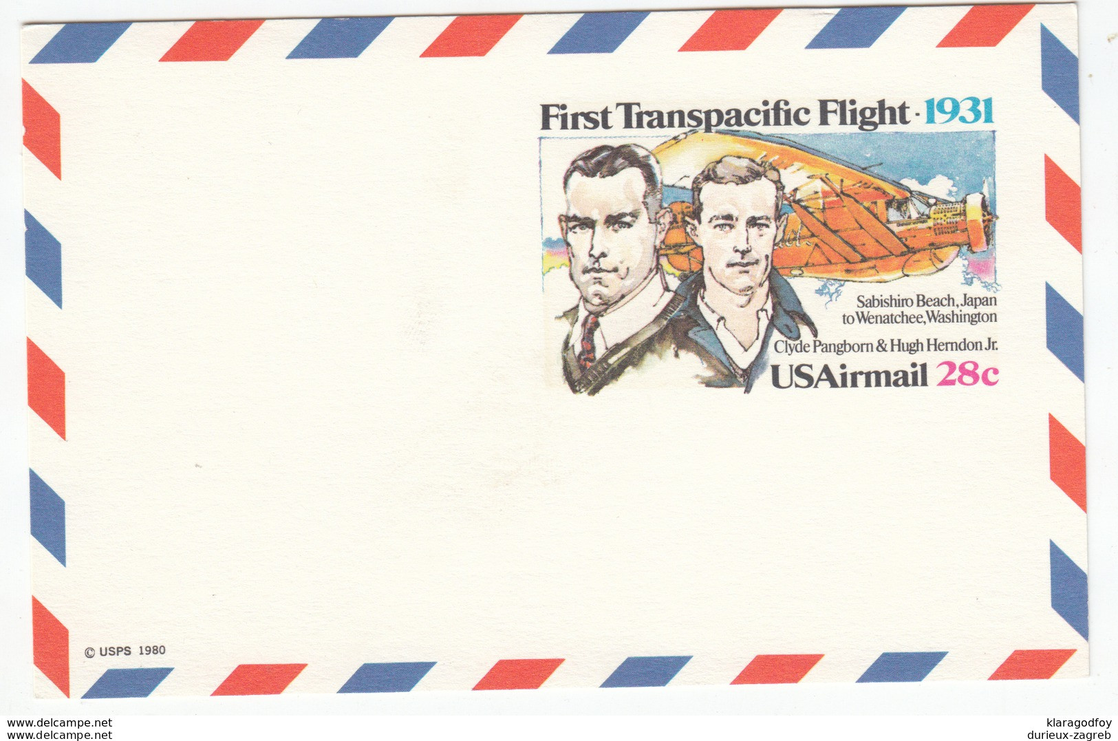 US Postal Stationery Postcard Airmail UXC19 First Transpacific Flight Bb161110 - 1981-00