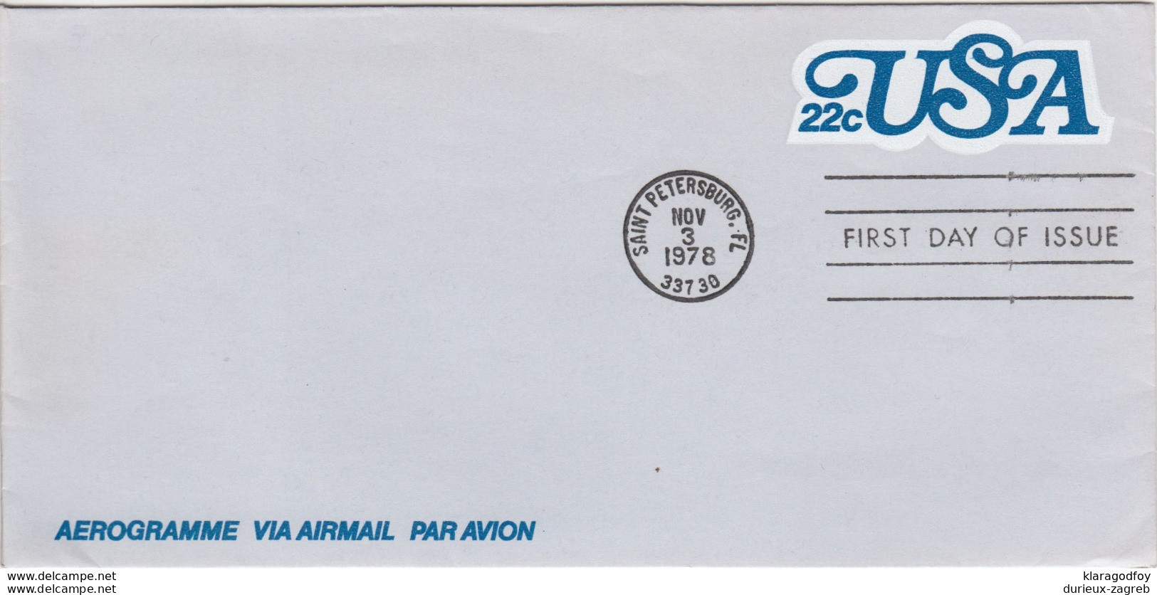 US Postal Stationery Stamped Envelope Aerogramme FD UC51 Bb161110 - 1961-80