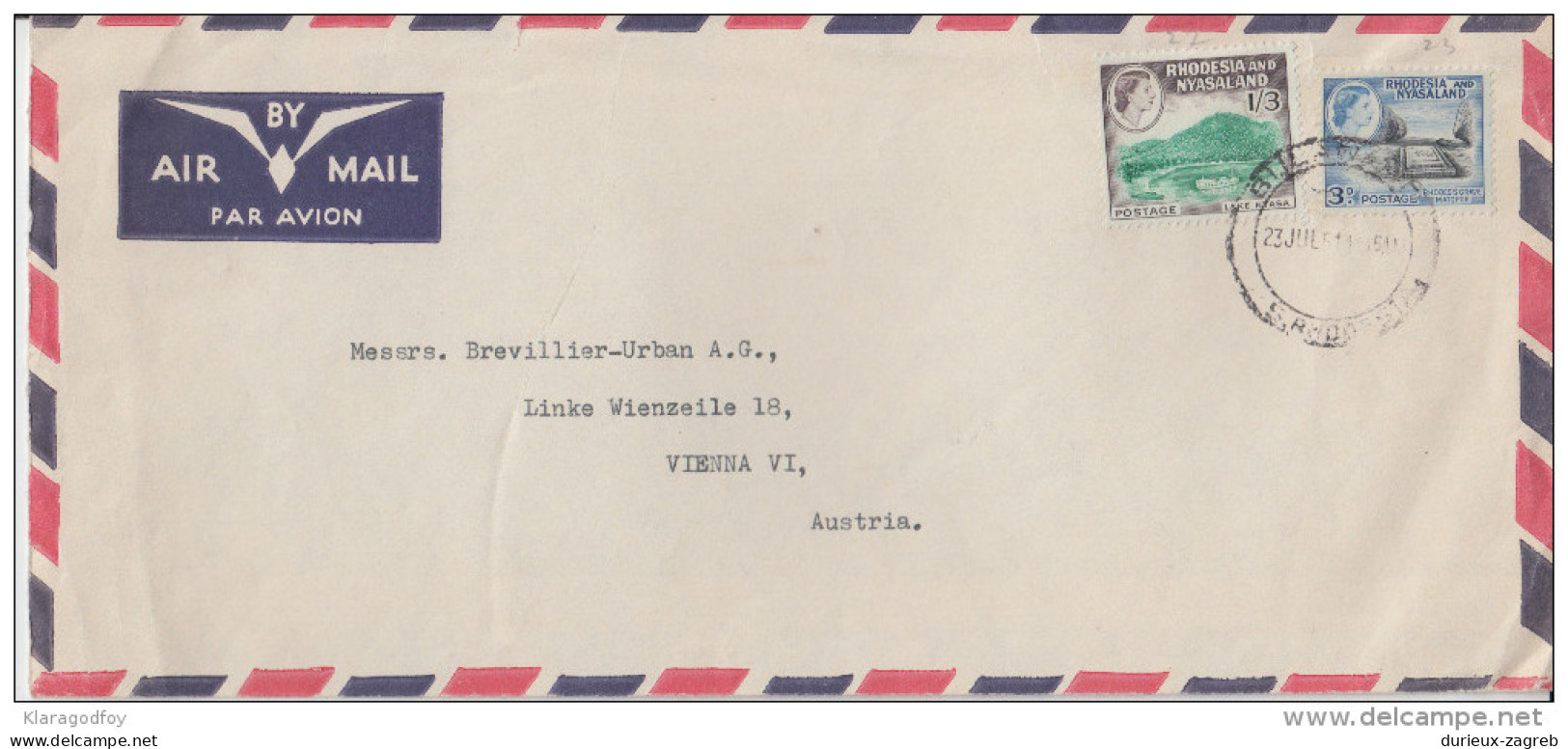 Rhodesia & Nyasaland Air Mail Letter Cover Travelled To Austria 196? B160711 - Rhodesia & Nyasaland (1954-1963)