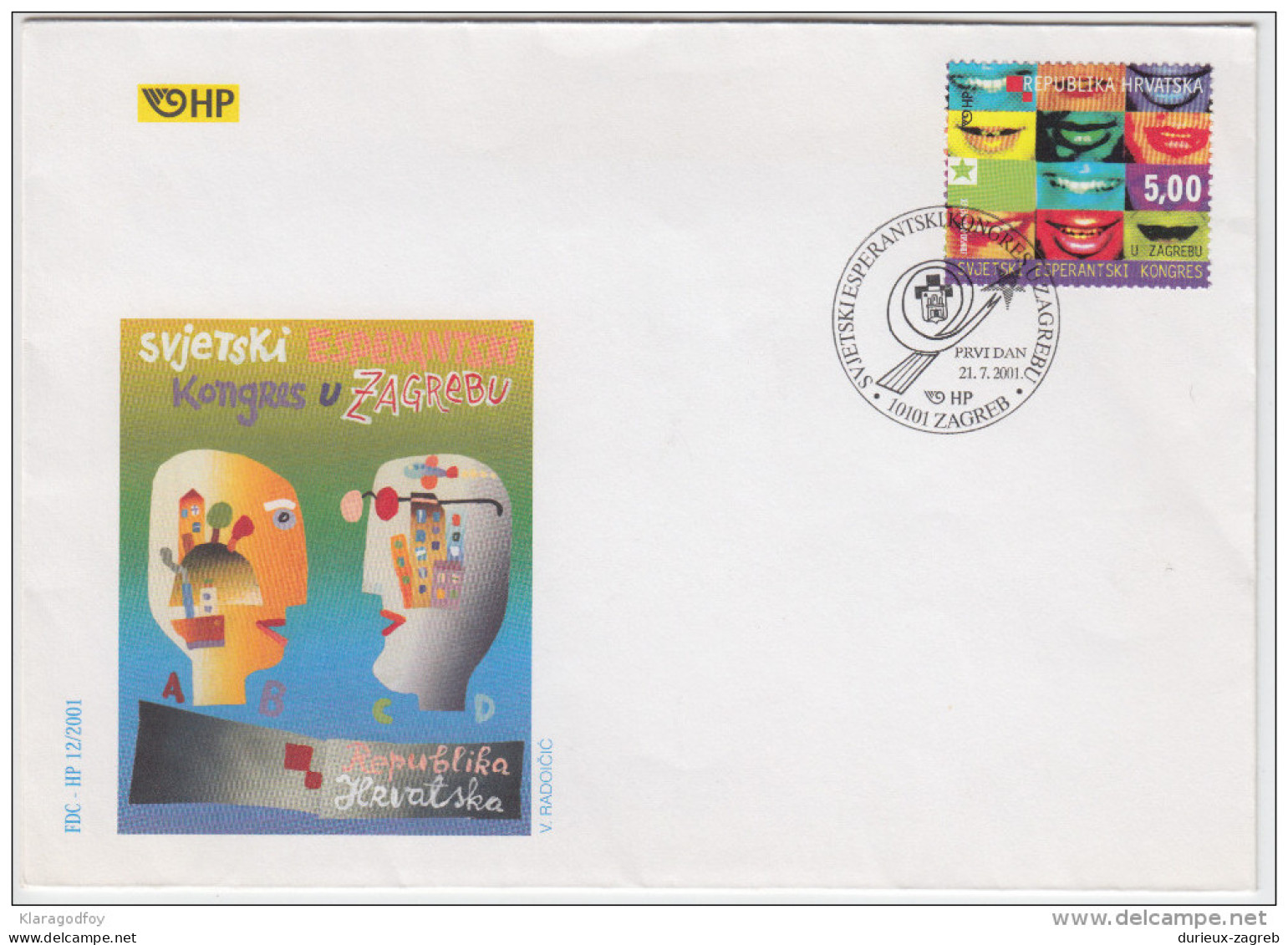 Croatia 2001 Esperanto FDC B160711 - Esperanto