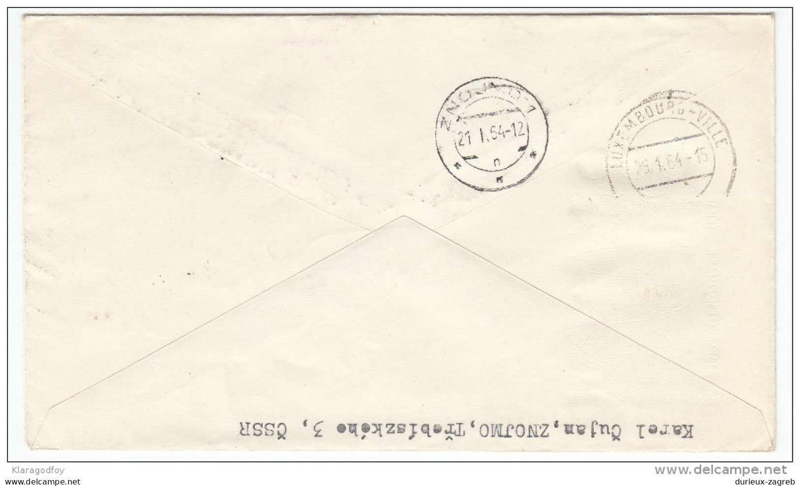 Olimpic Games Stamps On Cover Travelled 1964 Cehoslovakia To Luxembourg Registered Bb160429 - Invierno 1964: Innsbruck