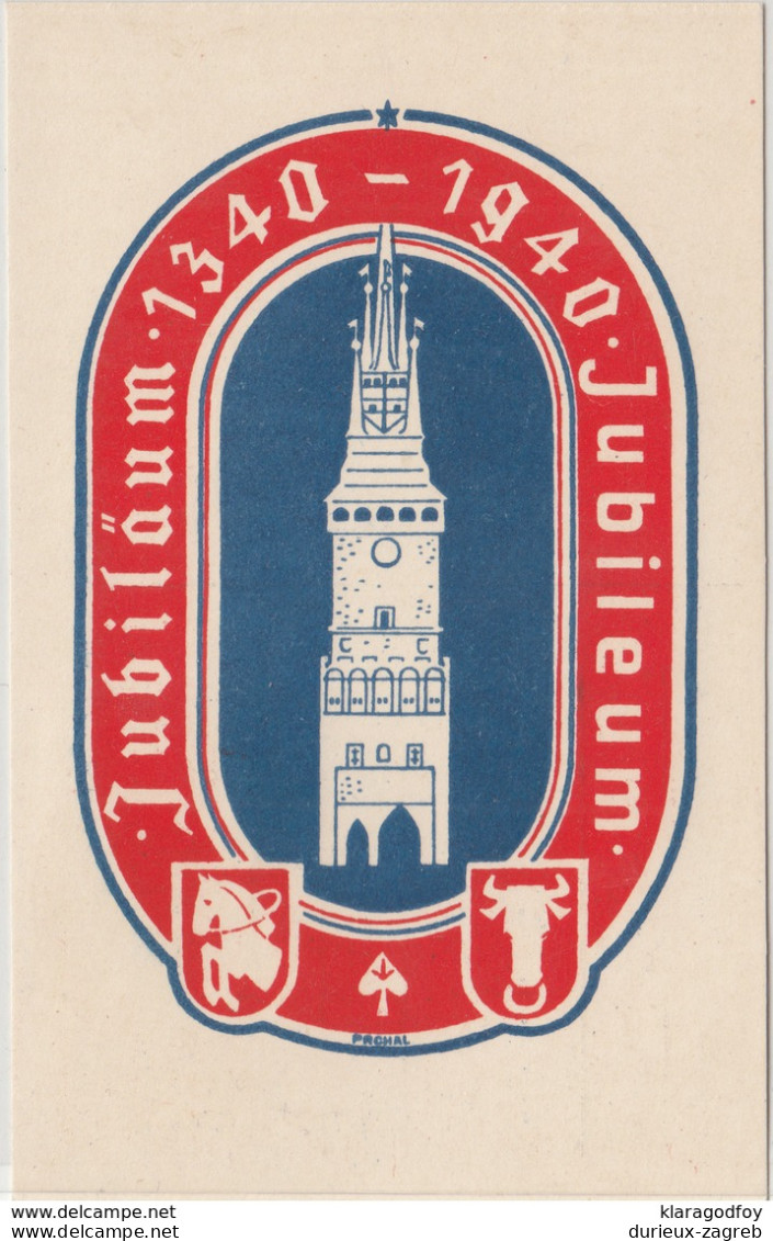 Pardubitze - Pardubice 1340-1940 Jubilaum Special Card And Postmark B180410 - Briefe U. Dokumente