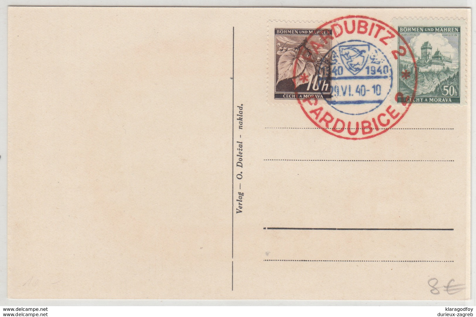 Pardubitze - Pardubice 1340-1940 Jubilaum Special Card And Postmark B180410 - Briefe U. Dokumente