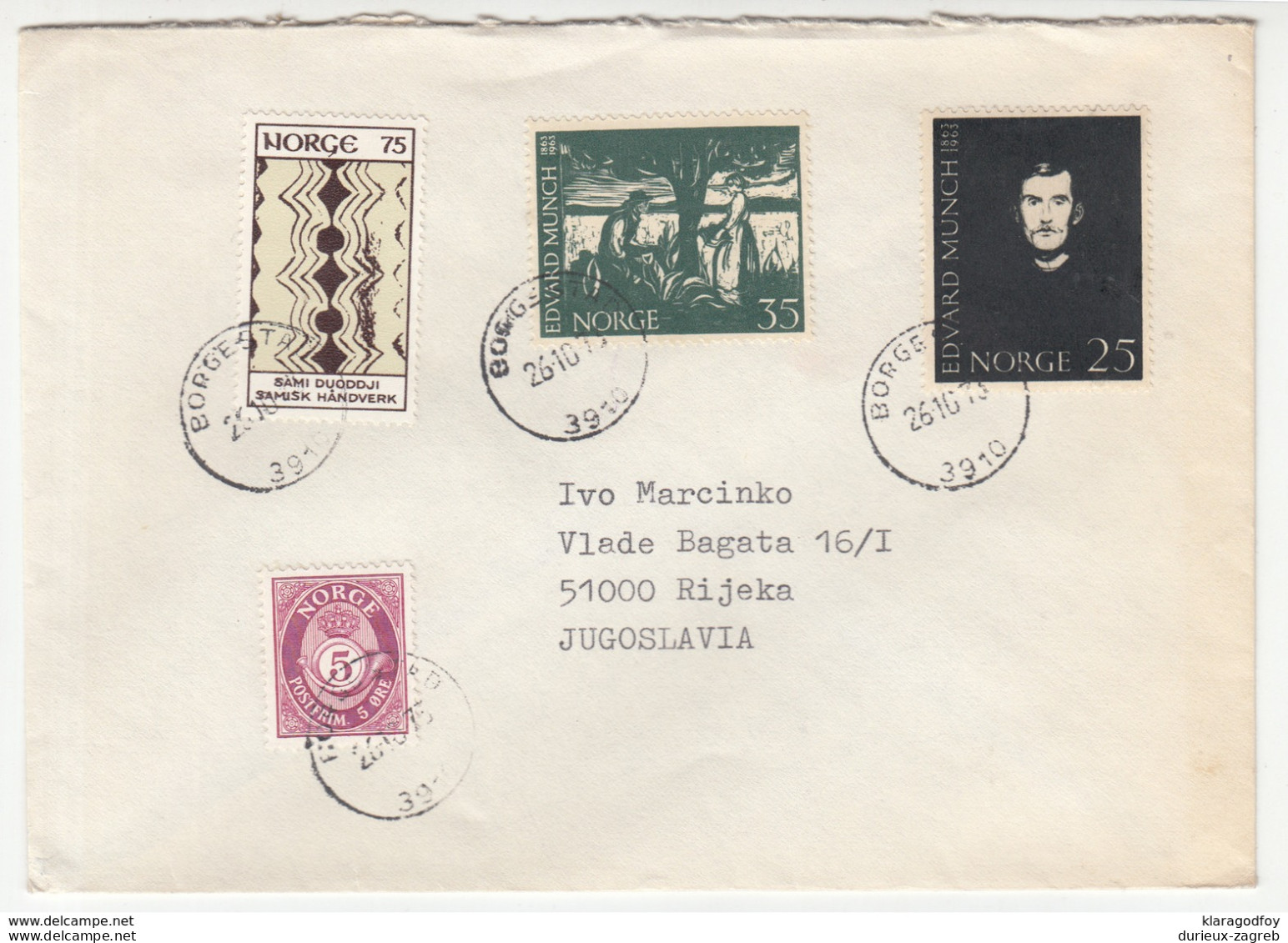 Norway, Letter Cover Travelled 1973 Borgestad (Skien) Pmk B180210 - Lettres & Documents