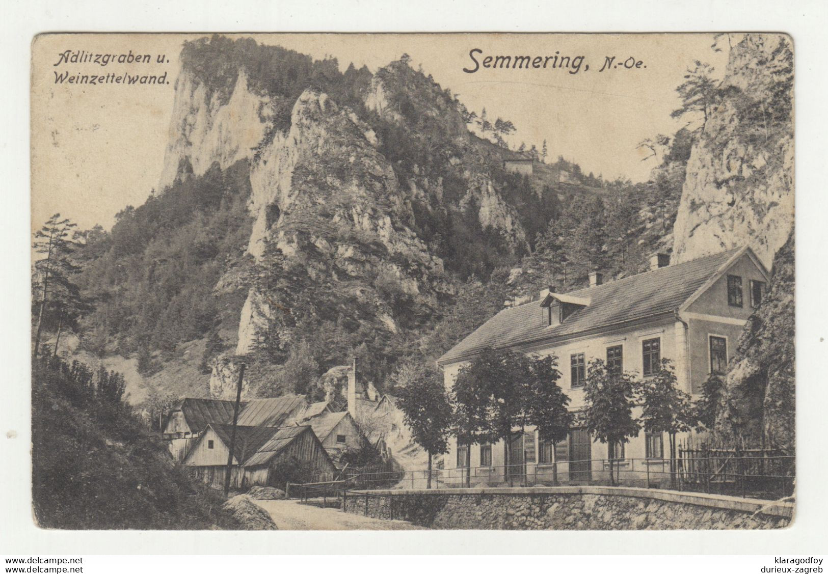 Adlitzgraben U. Weinzettelwand Semering Old Postcard Posted 1911 To Donji Miholjac IJ201230 - Semmering