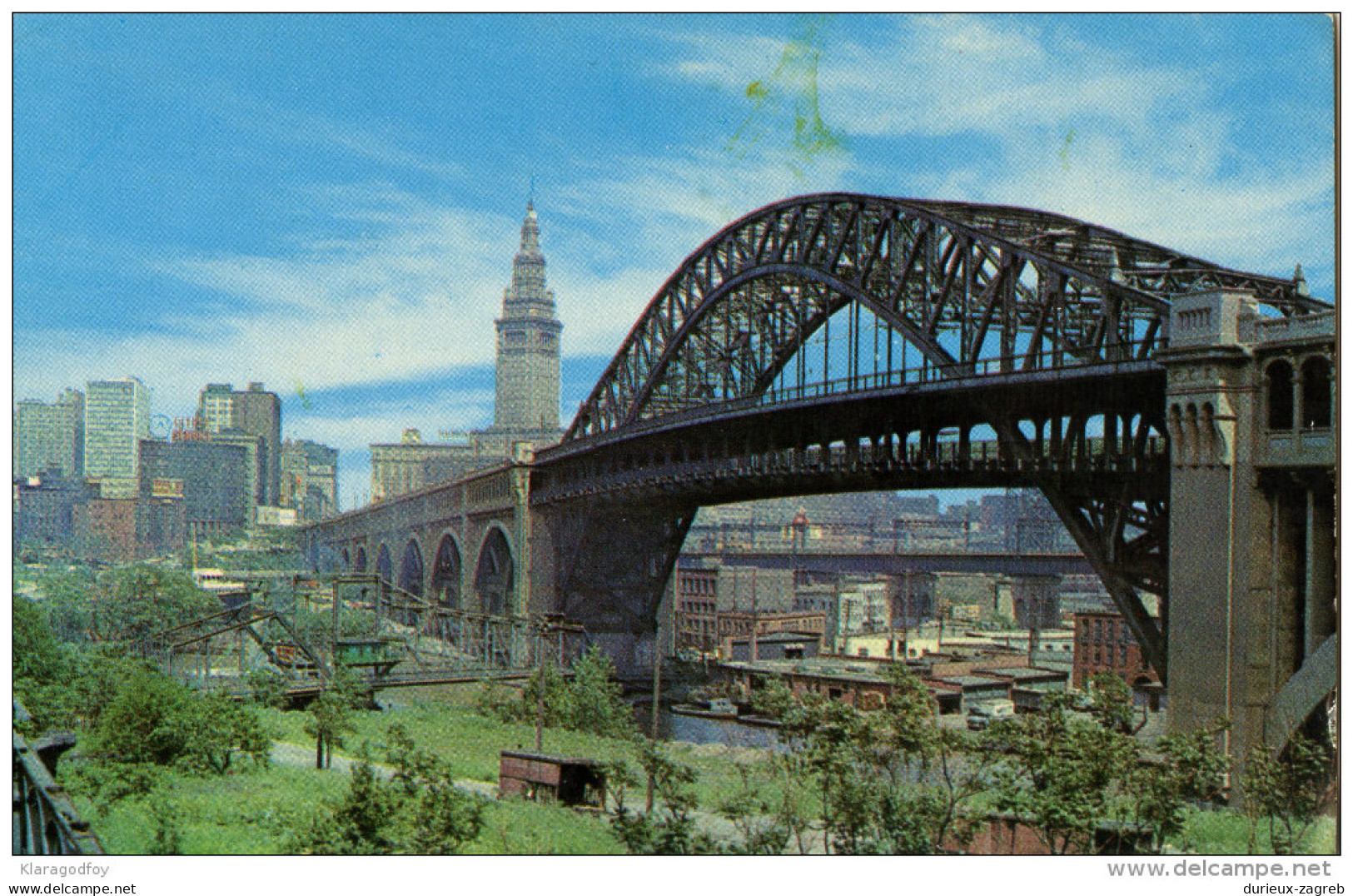 Detroit, Bridge Over Cuyahoga River, Old Postcard Travelled ? Bb 150929 - Detroit