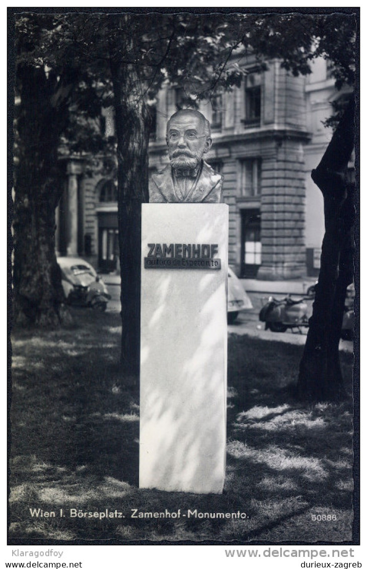 Esperanto Austria 1958 Special Postmark On Zamenhof Monument Postcard Unused Bb150915 - Esperanto