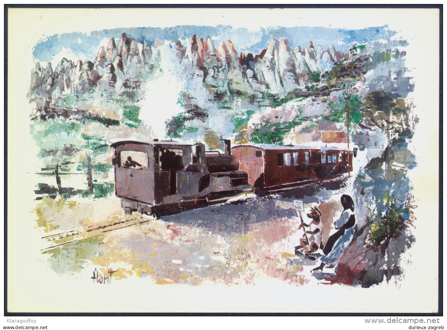 Esperanto Spain 1972 32nd Congress Special Postmark On Train Postcard Bb150915 - Esperanto