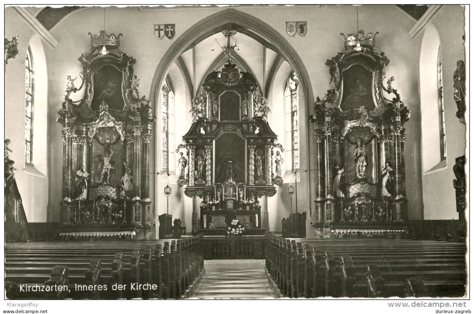 Kirchzarten, Church Interior Old Unused Postcard Bb - Kirchzarten