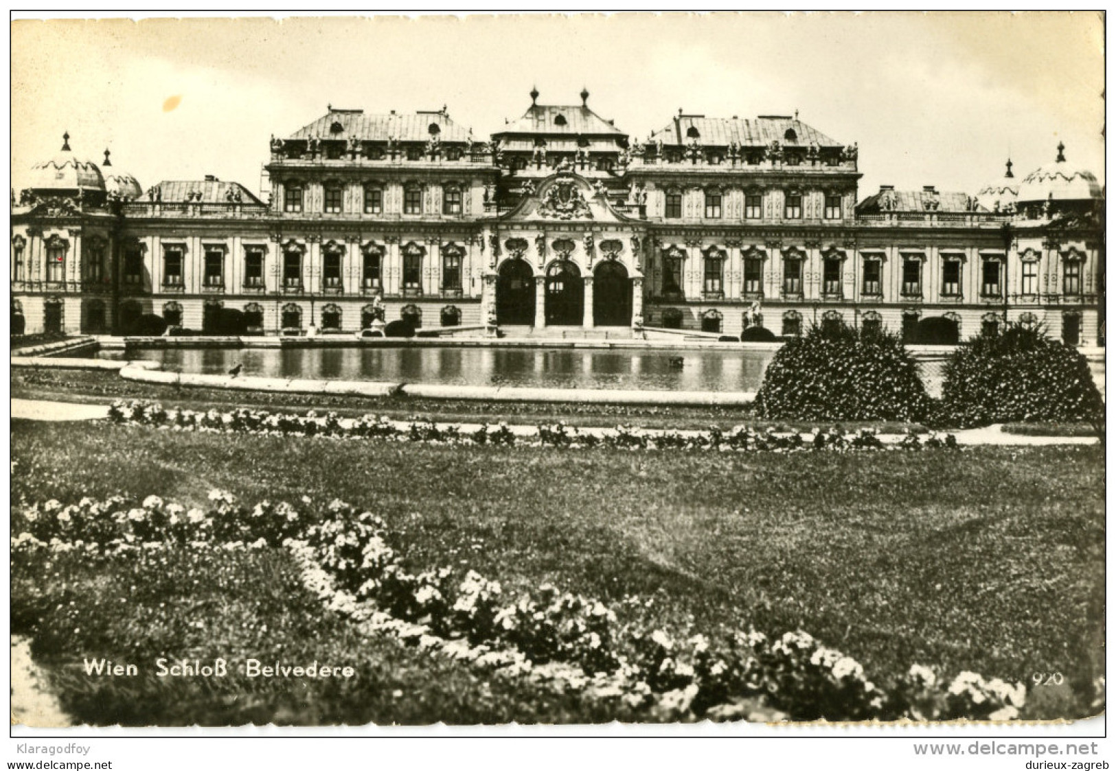 Wien Belvedere Old Postcard Travelled 1960 To Yugoslavia Bb - Belvédère