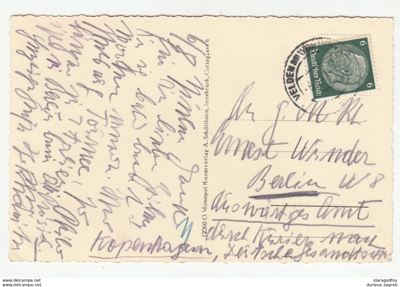 Velden Old Postcard Posted 193? B191210 - Velden