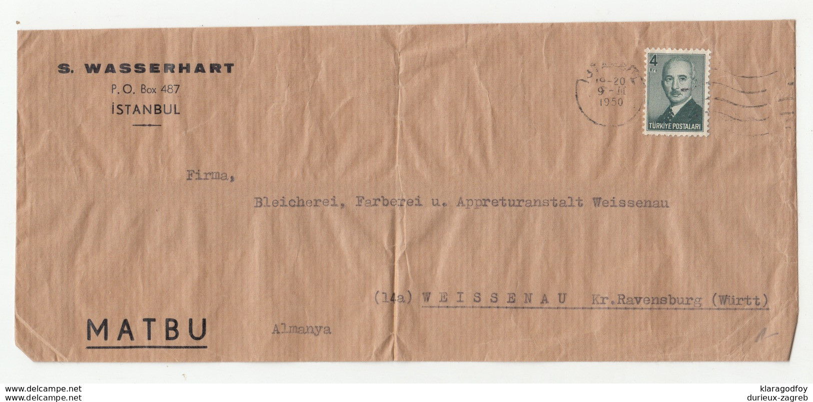S. Wasserhart Company Letter Cover Posted 1950 To Germany B200110 - Covers & Documents